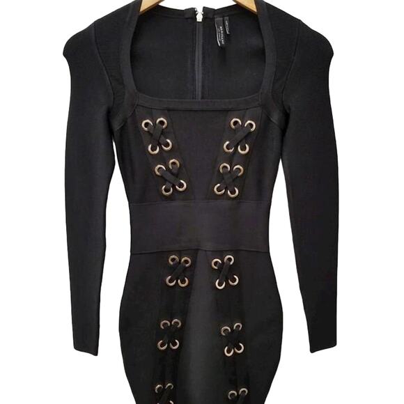 Marciano NWT Black XXS Bandage Bodycon Mini Dress - Picture 1 of 12